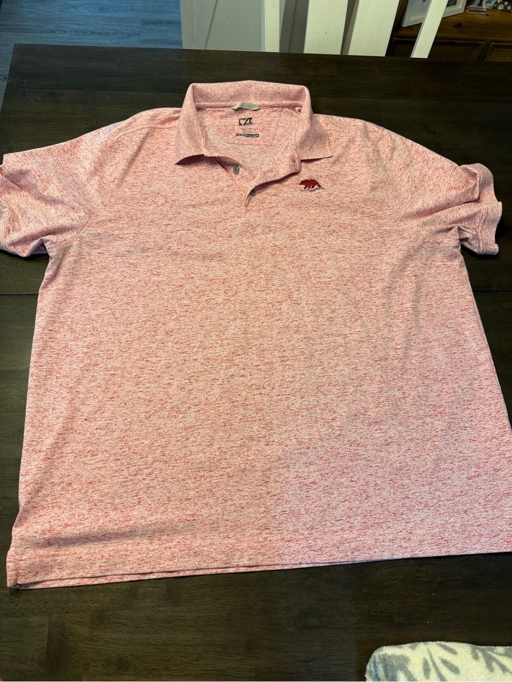 Golden bear golf course Cutter & Buck Heathered Pink Polo Shirt